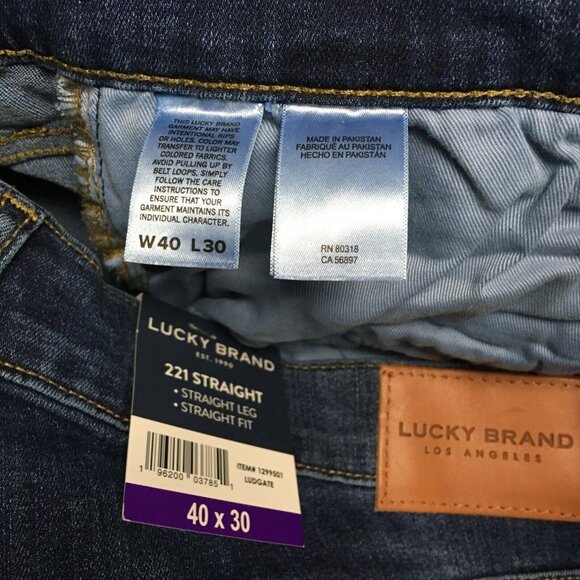 Lucky Brand Mens 221 Straight Fit Blue Jeans size 40x32 - Picture 8 of 14